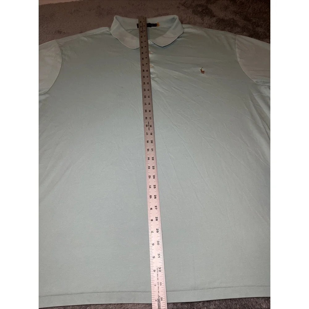 Polo Ralph Lauren Light Blue Men's Short Sleeve SZ 4XLT Flesh Pony Preppy Shirt